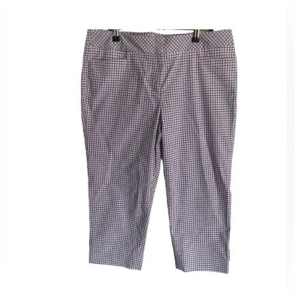 Talbots Gingham Print Cropped Trousers NWT